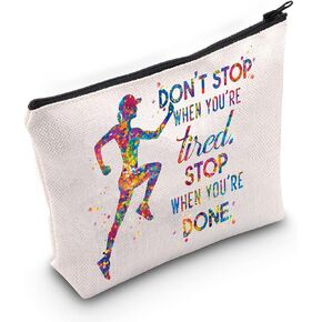 WZMPA Runner Cosmetic Makeup Bag Running Lover Gifts Don't Stop When You Are Tired Stop When You're Done Zipper Pouch Bag For Running Team (Stop When Done)