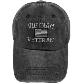 Vintage Washed Hat Vietnam Veteran F Embroidery Cotton Dad for Men & Women