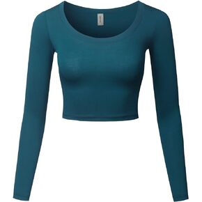 Made by Emma Women's Casual Comfortable Soft Stretch Solid 3/4 Sleeve V-Neck Top