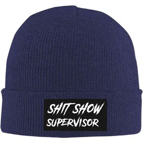 Knit Hats for Women Winter Shit Show Supervisor Knit Watch Caps for Men Women Cuff Cap Beanie Shit Show Hat