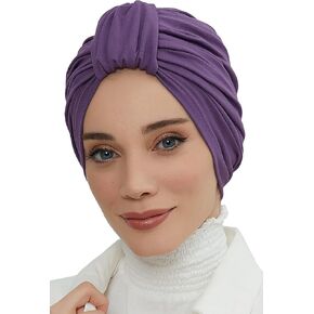 Aisha's Design Instant Turban Head Wrap for Women Cotton Hijab Scarf Ready to Wear Pretied Chemo Headwear Belted Bonnet Cap