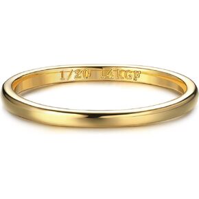 HAIAISO 14K Gold Filled Rings Stacking Rings for Women Girls Thin Gold Ring Stackable Band Ring Plain Statement Ring Comfort Fit Size 5 to 11