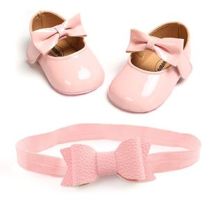 قطعتان/مجموعة من أحذية الأميرة ماري جين المسطحة الناعمة للأطفال الرضع مع عصابة رأس in Kuwait