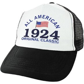 ThisWear 100th Birthday Gifts All American 1924 Original Classic 100 Birthday Hat USA Birthday Trucker Hat