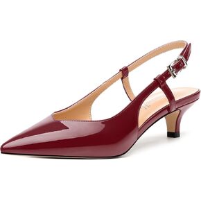 Women's Pumps, Pointed Toe Kitten Low Heels Pumps for Women, Closed Toe Slingback Low Heels Dress Shoes