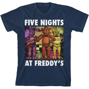 Five Nights at Freddy's Animatronic Characters Boy's Navy T-Shirt