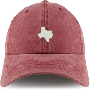 Trendy Apparel Shop Texas State Map Embroidered Pigment Dyed Unstructured Cap
