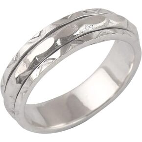 Texture Spin Band Spinning Meditation Spinner ring 925 Sterling silver Anxiety Boho ring Silver jewelry gift