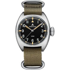 STEELFLIER 36MM Sapphire Crystal VH31 Quartz Pilot Watches for Men Luminous SF745 Diving 200M Waterproof