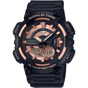 Casio Men's AEQ-110W-1A3V Telememo Analog-Digital Display Quartz Black Watch