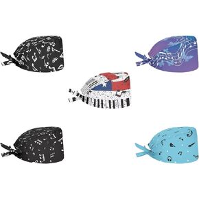 Set of 5 Scrub Cap Cartoon Sloth Corgi Dog Heart Hummingbird Baby Hippo Guinea Pig Carrot Flower Shower Cap