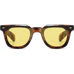 PORADAY Square Sunglasses for Women Men Trendy Thick Frame Sun Glasses Black Shades