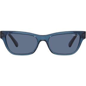 Vogue Eyewear Woman Sunglasses Transparent Dark Blue Frame, Dark Blue Lenses, 53MM