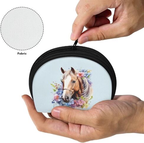 محفظة عملات معدنية على شكل حصان من Vanideaoty، حقيبة بسحاب على شكل زهرة، حقيبة تخزين للعملات المعدنية، منظم أموال in Kuwait