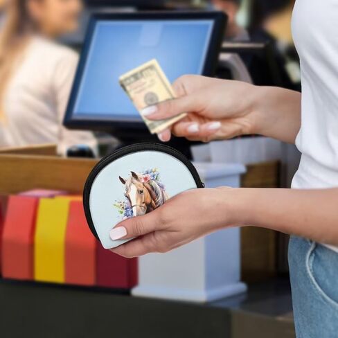 محفظة عملات معدنية على شكل حصان من Vanideaoty، حقيبة بسحاب على شكل زهرة، حقيبة تخزين للعملات المعدنية، منظم أموال in Kuwait