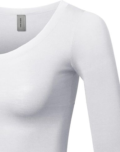 Made by Emma Women's Casual Comfortable Soft Stretch Solid 3/4 Sleeve V-Neck Top in Saudi Arabia