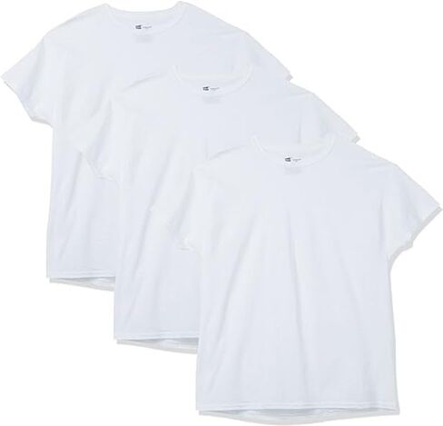 Hanes Ultimate Comfort Fit Undershirt, Men’s Crewneck Stretch-Cotton T-Shirt, White - 3 Pack, Large Tall in Saudi Arabia