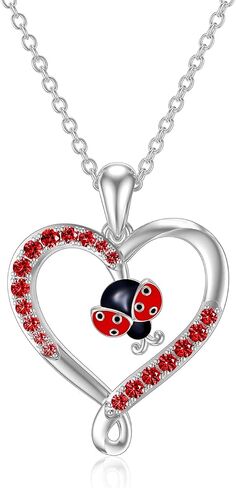 LONAGO Animal Necklace for Women 925 Sterling Silver Monkey Ladybug Pendant Necklace in Saudi Arabia