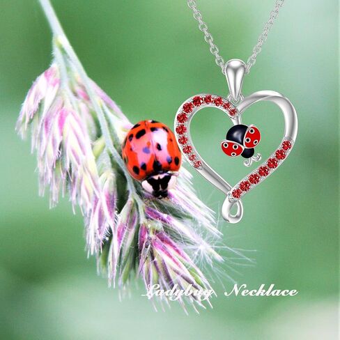 LONAGO Animal Necklace for Women 925 Sterling Silver Monkey Ladybug Pendant Necklace in Saudi Arabia