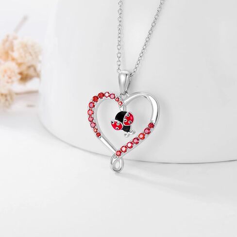 LONAGO Animal Necklace for Women 925 Sterling Silver Monkey Ladybug Pendant Necklace in Saudi Arabia