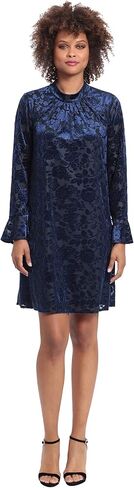 London Times Women's Long Sleeve Mock Neck Trapeze Dress in Saudi Arabia