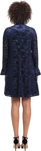 London Times Women's Long Sleeve Mock Neck Trapeze Dress in Saudi Arabia