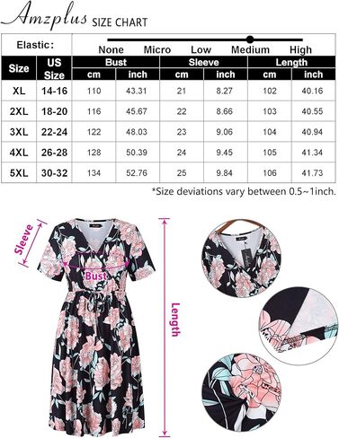 فستان نسائي ذو رقبة على شكل حرف V ومقاس كبير، فساتين قصيرة بطول الركبة in Kuwait