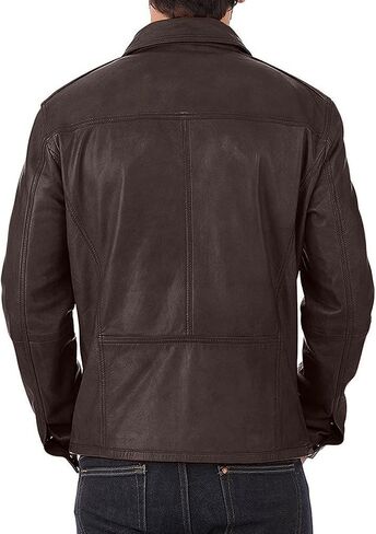 Real Lambskin Classic Leather Jacket | Genuine Leather Biker Jacket men in Saudi Arabia
