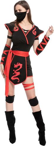 Spooktacular Creations Halloween Adult Ninja Costume for Women Dress Up, Costume Party, Trick or Treating, Cosplay Party in Saudi Arabia