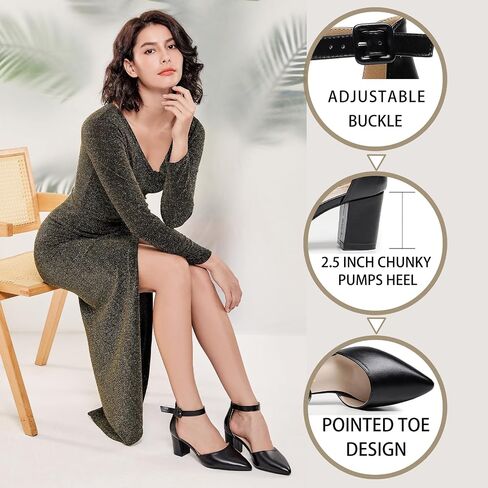 Majin Closed Shoes for Women Comfortable Dress Shoes Woman Wedding Shoes for Women Block Heel Shoes for Women Women Pumps Work Shoes Women Business Casual 2.5 Inch in Saudi Arabia