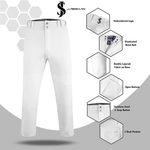 Jabskan Premium Youth Baseball Pants for Boys Relaxed Fit Full Length Baseball Pants in Saudi Arabia