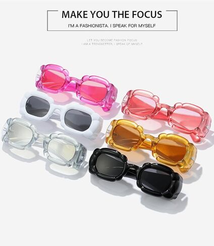 EYLRIM Fashion Y2K Square Sunglasses for Women Festival Party Candy Color Punk Sun Glasses in Kuwait