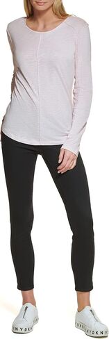 DKNY Women's Long Sleeve Layering Crewneck Sportswear Top in Kuwait