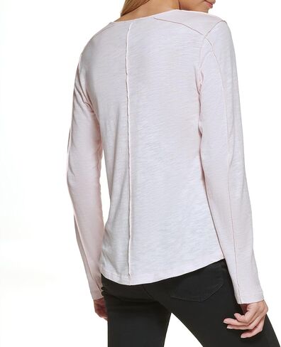DKNY Women's Long Sleeve Layering Crewneck Sportswear Top in Kuwait