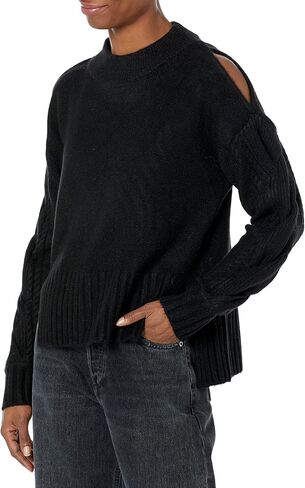 DKNY Women's Mock Neck Split Shoulder Cozy Sweater in Saudi Arabia