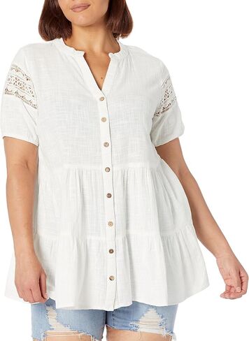 Avenue Women's Plus Size Tunic Samara Tiered in Saudi Arabia