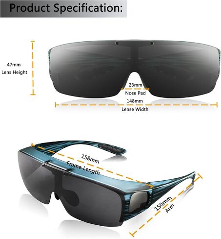 نظارات شمسية من Br'Guras Fit Over Polarized قابلة للطي للرجال والنساء in Kuwait