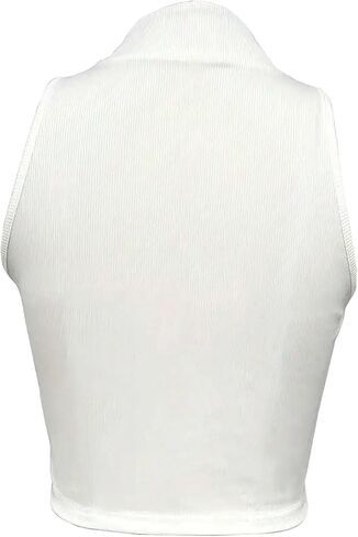 SweatyRocks Women's Half Zip Stand Collar Sleeveless Slim Fit Cropped Vest Tank Tops in Kuwait