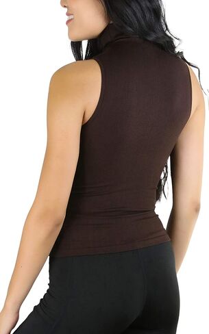 ToBeInStyle Women's Sleeveless Mock-Neck Turtleneck Stretch Top in Saudi Arabia