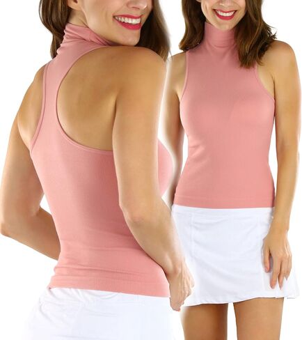 ToBeInStyle Women's Sleeveless Mock-Neck Turtleneck Stretch Top in Saudi Arabia