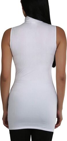 ToBeInStyle Women's Sleeveless Mock-Neck Turtleneck Stretch Top in Saudi Arabia