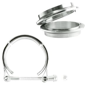 2.5 inch (63.5mm) V-shaped clamp flange kit, stainless steel V-shaped clamp, iron flange kit, for turbine exhaust tailpipes (2.5 inches)