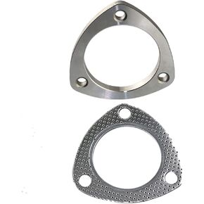 2" 3 Bolt Exhaust Flange Exhaust Gasket Exhaust Flange Connection Kit fit for 51mm Exhaust Stainless Bros SS304-1 pcs Flange and 1 pcs Gasket