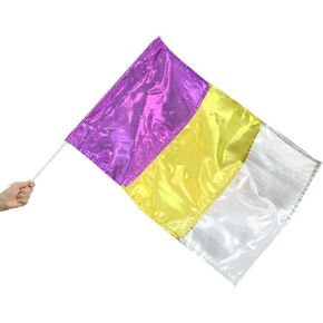 Danzcue Metallic Praise Flag with Rod, Deep Purple, Small
