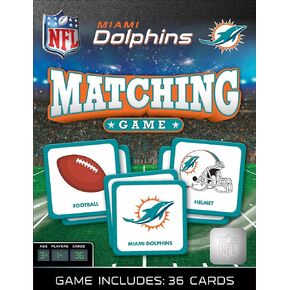 Masterpieces Sports Games - Miami Dolphins NFL Matching Game - Game for Kids and Family - Laugh and Learn