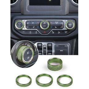 Savadicar HVAC Climate Control Panel Knob Trim Kit & Light Control Switch Cover, Air Conditioner Knob Aluminum Alloy Ring for 2018-2023 Jeep Wrangler JL JLU & Gladiator JT, Interior Accessories, Pink