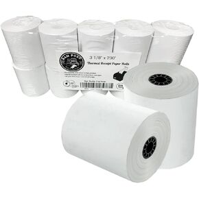 Thermal Paper Rolls, 3-1/8" x 230 ft, Pack of 10 - Value Pack