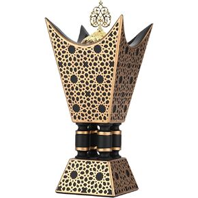 Bakhoor Incense Burner, Oud Frankincense Resin Burner 8.85Inches Tall,Charcoal Incense Burner - for Yoga, Spa Aromatherapy, Office & Home Decor (Trophy Shape) (Black)