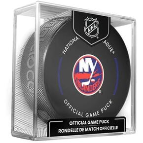 New York Islanders Official Game Hockey Puck with Holder