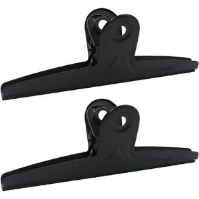 Extra Large Bull Clips 12 Inch 2 Pack Black Jumbo Stainless Steel Clips Paper Clamps Holder for Drawing Board Poster Clamping Bag